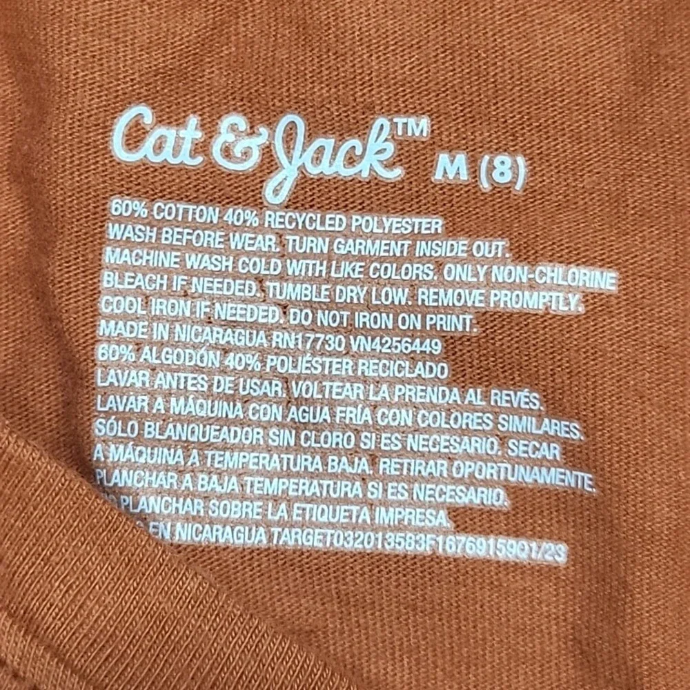 Cat & Jack Girls Long Sleeves Graphic Printed Tee Shirt Top Size Medium 8